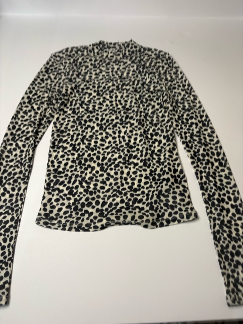 Anonymous Black & White Animal Print Long Sleeve Top